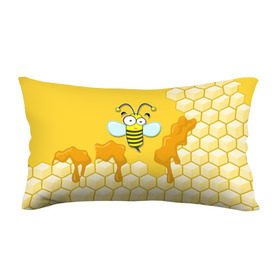Подушка 3D антистресс с принтом Пчелка , наволочка — 100% полиэстер, наполнитель — вспененный полистирол | состоит из подушки и наволочки на молнии | животные | лето | мед | насекомые | природа | пчела | пчелка | соты