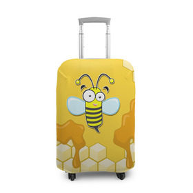 Чехол для чемодана 3D с принтом Пчелка , 86% полиэфир, 14% спандекс | двустороннее нанесение принта, прорези для ручек и колес | животные | лето | мед | насекомые | природа | пчела | пчелка | соты