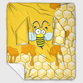 Плед с рукавами с принтом Пчелка , 100% полиэстер | Закругленные углы, все края обработаны. Ткань не мнется и не растягивается. Размер 170*145 | животные | лето | мед | насекомые | природа | пчела | пчелка | соты