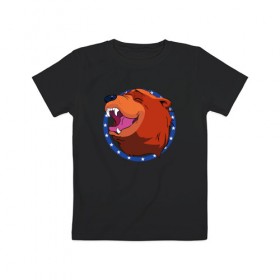 Детская футболка хлопок с принтом Bear for Hire , 100% хлопок | круглый вырез горловины, полуприлегающий силуэт, длина до линии бедер | Тематика изображения на принте: bear for hire | far cry 5 | медведь | фар край 5