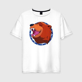 Женская футболка хлопок Oversize с принтом Bear for Hire , 100% хлопок | свободный крой, круглый ворот, спущенный рукав, длина до линии бедер
 | bear for hire | far cry 5 | медведь | фар край 5