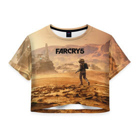 Женская футболка 3D укороченная с принтом Far Cry 5 Mars , 100% полиэстер | круглая горловина, длина футболки до линии талии, рукава с отворотами | 