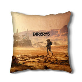 Подушка 3D с принтом Far Cry 5 Mars , наволочка – 100% полиэстер, наполнитель – холлофайбер (легкий наполнитель, не вызывает аллергию). | состоит из подушки и наволочки. Наволочка на молнии, легко снимается для стирки | Тематика изображения на принте: 