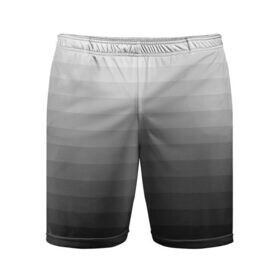 Мужские шорты 3D спортивные с принтом Серые полосы ,  |  | белый | градиент | минимализм | полосы | серый | черный