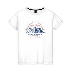 Женская футболка хлопок с принтом Hope County , 100% хлопок | прямой крой, круглый вырез горловины, длина до линии бедер, слегка спущенное плечо | far cry 5 | фар край