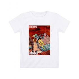 Детская футболка хлопок с принтом Lost on Mars , 100% хлопок | круглый вырез горловины, полуприлегающий силуэт, длина до линии бедер | 