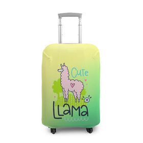 Чехол для чемодана 3D с принтом LAMA , 86% полиэфир, 14% спандекс | двустороннее нанесение принта, прорези для ручек и колес | girl | lama | life | name | букет | девочки | дети | животные | лама | позитив | радуга | смайл | счастье