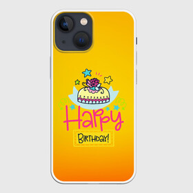 Чехол для iPhone 13 mini с принтом С днем рождения ,  |  | birthday | happy | день рождения | подарки | праздник | свечи | торт