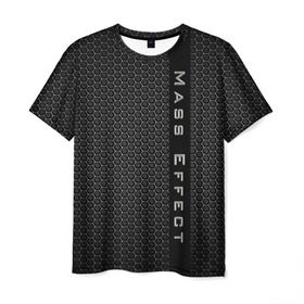 Мужская футболка 3D с принтом MASS EFFECT , 100% полиэфир | прямой крой, круглый вырез горловины, длина до линии бедер | abstract | game | geometry | logo | n7 | texture | абстракция | броня | геометрия | игра | лого | логотип | н7 | соты | стальная броня