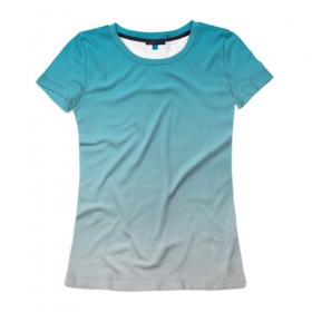 Женская футболка 3D с принтом Лазурный , 100% полиэфир ( синтетическое хлопкоподобное полотно) | прямой крой, круглый вырез горловины, длина до линии бедер | yaay | градиент | дымка | екатеринбург | лазурный | россия | утро