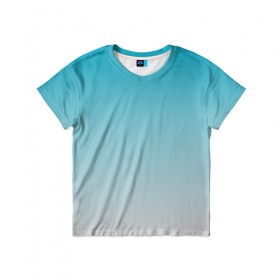 Детская футболка 3D с принтом Лазурный , 100% гипоаллергенный полиэфир | прямой крой, круглый вырез горловины, длина до линии бедер, чуть спущенное плечо, ткань немного тянется | yaay | градиент | дымка | екатеринбург | лазурный | россия | утро