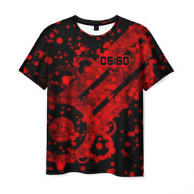 Мужская футболка 3D с принтом Counter Strike Red Style , 100% полиэфир | прямой крой, круглый вырез горловины, длина до линии бедер | cs go | global offensive | контр страйк | шутер