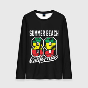 Мужской лонгслив 3D с принтом Калифорния , 100% полиэстер | длинные рукава, круглый вырез горловины, полуприлегающий силуэт | beach | cali | california | summer | usa | для отдыха | для отпуска | калифорния | летние | лето | море | океан | отпуск | пальмы | пляж | сша
