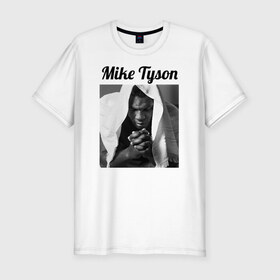Мужская футболка премиум с принтом Майк Тайсон , 92% хлопок, 8% лайкра | приталенный силуэт, круглый вырез ворота, длина до линии бедра, короткий рукав | miketyson | бокс | майк тайсон