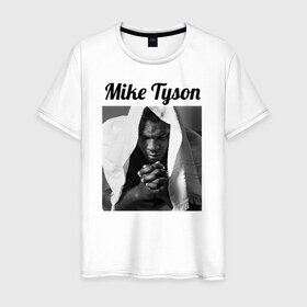 Мужская футболка хлопок с принтом Майк Тайсон , 100% хлопок | прямой крой, круглый вырез горловины, длина до линии бедер, слегка спущенное плечо. | Тематика изображения на принте: miketyson | бокс | майк тайсон