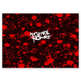Поздравительная открытка с принтом My Chemical Romance , 100% бумага | плотность бумаги 280 г/м2, матовая, на обратной стороне линовка и место для марки
 | Тематика изображения на принте: my chemical romance | punk | rock | альтернативный хип хоп | группа | инди поп | музыка | музыкальное произведение | ноты | панк | регги | рок | синти поп