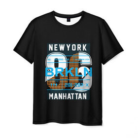 Мужская футболка 3D с принтом Бруклин Нью-Йорк , 100% полиэфир | прямой крой, круглый вырез горловины, длина до линии бедер | brooklyn | new york | urban | бронкс | бруклин | манхеттен | манхэттен | нью йорк | сша | урбан | урбан стиль | штаты