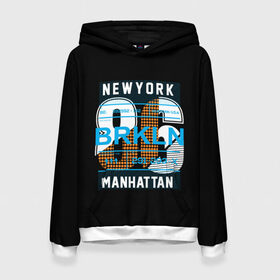 Женская толстовка 3D с принтом Бруклин Нью-Йорк , 100% полиэстер  | двухслойный капюшон со шнурком для регулировки, мягкие манжеты на рукавах и по низу толстовки, спереди карман-кенгуру с мягким внутренним слоем. | brooklyn | new york | urban | бронкс | бруклин | манхеттен | манхэттен | нью йорк | сша | урбан | урбан стиль | штаты