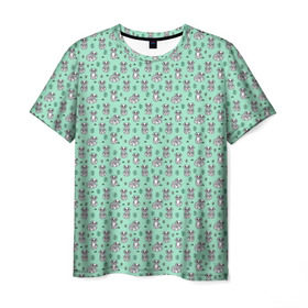 Мужская футболка 3D с принтом Енотики , 100% полиэфир | прямой крой, круглый вырез горловины, длина до линии бедер | cute | raccoon | в полоску | енот | енотик | лес | лесной | милый | осенний | полосатый