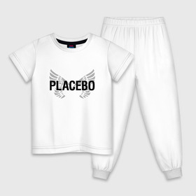 Детская пижама хлопок с принтом Placebo , 100% хлопок |  брюки и футболка прямого кроя, без карманов, на брюках мягкая резинка на поясе и по низу штанин
 | placebo | альтернативный | инди | индирок | плацебо | рок