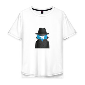 Мужская футболка хлопок Oversize с принтом Telegram , 100% хлопок | свободный крой, круглый ворот, “спинка” длиннее передней части | Тематика изображения на принте: telegram | телега | телеграм | телеграмживи