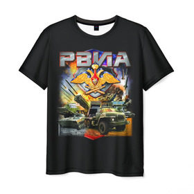 Мужская футболка 3D с принтом РВИА , 100% полиэфир | прямой крой, круглый вырез горловины, длина до линии бедер | армия | россия | силовые структуры