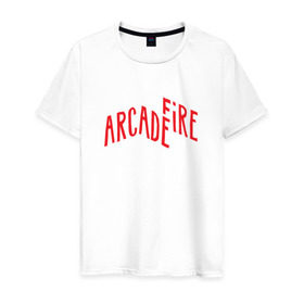 Мужская футболка хлопок с принтом Arcade Fire , 100% хлопок | прямой крой, круглый вырез горловины, длина до линии бедер, слегка спущенное плечо. | 