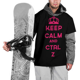 Накидка на куртку 3D с принтом Keep calm and ctrl z , 100% полиэстер |  | ctrl z | it | keep calm | будь спокоен | компьютер | корона | с надписью