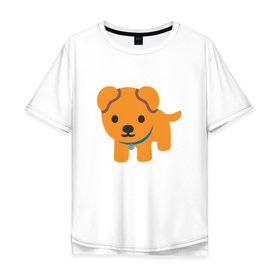 Мужская футболка хлопок Oversize с принтом Dog Emoji , 100% хлопок | свободный крой, круглый ворот, “спинка” длиннее передней части | 