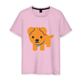 Мужская футболка хлопок с принтом Dog Emoji , 100% хлопок | прямой крой, круглый вырез горловины, длина до линии бедер, слегка спущенное плечо. | 