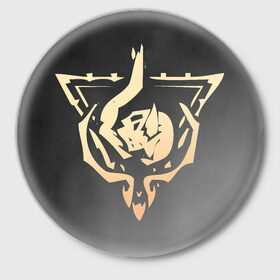 Значок с принтом Devout emblem ,  металл | круглая форма, металлическая застежка в виде булавки | dbd | dead by daylight | devout | emblem | дбд | истовый | эмблема