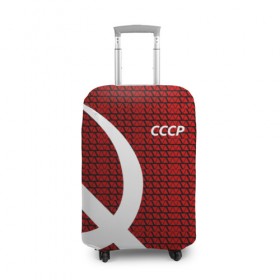 Чехол для чемодана 3D с принтом СССР СПОРТ , 86% полиэфир, 14% спандекс | двустороннее нанесение принта, прорези для ручек и колес | клетка | красный | молот | паттерн | серп