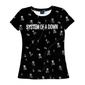 Женская футболка 3D с принтом System of a Down , 100% полиэфир ( синтетическое хлопкоподобное полотно) | прямой крой, круглый вырез горловины, длина до линии бедер | system of a down | музыка | рок | рок группа