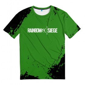 Мужская футболка 3D с принтом RAINBOW SIX SIEGE , 100% полиэфир | прямой крой, круглый вырез горловины, длина до линии бедер | cybersport | esports | pro league | r6 | rainbow | rainbow six | siege | six | армия | боевик | военные | война | игры | киберспорт | логотип | оперативники | радуга | шутер