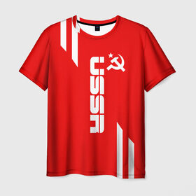 Мужская футболка 3D с принтом USSR SPORT , 100% полиэфир | прямой крой, круглый вырез горловины, длина до линии бедер | fc | football | sport | ussr | звезда | красный | ленин | родина | сделано в ссср | серп и молот | союз | спорт | ссср | сталин | страна | текстура | футбол | цвет | шум