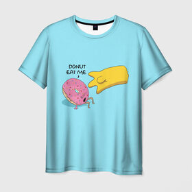 Мужская футболка 3D с принтом Donut Eat Me , 100% полиэфир | прямой крой, круглый вырез горловины, длина до линии бедер | 