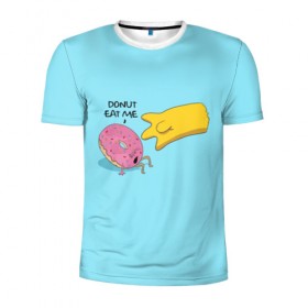 Мужская футболка 3D спортивная с принтом Donut Eat Me , 100% полиэстер с улучшенными характеристиками | приталенный силуэт, круглая горловина, широкие плечи, сужается к линии бедра | 