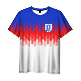 Мужская футболка 3D с принтом Англия тренировочная форма ЧМ-2018 , 100% полиэфир | прямой крой, круглый вырез горловины, длина до линии бедер | Тематика изображения на принте: англия | сборная англии | тренировочная форма | футбол | чемпионат мира по футболу