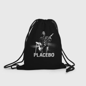 Рюкзак-мешок 3D с принтом Placebo , 100% полиэстер | плотность ткани — 200 г/м2, размер — 35 х 45 см; лямки — толстые шнурки, застежка на шнуровке, без карманов и подкладки | placebo | альтернативный | брайан молко | инди | индирок | плацебо | рок