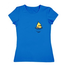 Женская футболка хлопок с принтом Попугай в кармане , 100% хлопок | прямой крой, круглый вырез горловины, длина до линии бедер, слегка спущенное плечо | попугай | птица