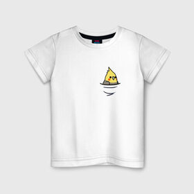Детская футболка хлопок с принтом Попугай в кармане , 100% хлопок | круглый вырез горловины, полуприлегающий силуэт, длина до линии бедер | Тематика изображения на принте: попугай | птица