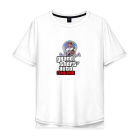 Мужская футболка хлопок Oversize с принтом gta online , 100% хлопок | свободный крой, круглый ворот, “спинка” длиннее передней части | 