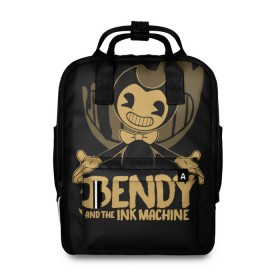 Женский рюкзак 3D с принтом Bendy and the ink machine (20) , 100% полиэстер | лямки с регулируемой длиной, сверху ручки, чтобы рюкзак нести как сумку. Основное отделение закрывается на молнию, как и внешний карман. Внутри два дополнительных кармана, один из которых закрывается на молнию. По бокам два дополнительных кармашка, куда поместится маленькая бутылочка
 | Тематика изображения на принте: bendy | bendy and the ink machine | game | horror | ink | machine | trend | video game