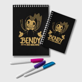 Блокнот с принтом Bendy and the ink machine (20) , 100% бумага | 48 листов, плотность листов — 60 г/м2, плотность картонной обложки — 250 г/м2. Листы скреплены удобной пружинной спиралью. Цвет линий — светло-серый
 | bendy | bendy and the ink machine | game | horror | ink | machine | trend | video game