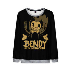 Мужской свитшот 3D с принтом Bendy and the ink machine (20) , 100% полиэстер с мягким внутренним слоем | круглый вырез горловины, мягкая резинка на манжетах и поясе, свободная посадка по фигуре | Тематика изображения на принте: bendy | bendy and the ink machine | game | horror | ink | machine | trend | video game