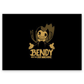 Поздравительная открытка с принтом Bendy and the ink machine (20) , 100% бумага | плотность бумаги 280 г/м2, матовая, на обратной стороне линовка и место для марки
 | Тематика изображения на принте: bendy | bendy and the ink machine | game | horror | ink | machine | trend | video game