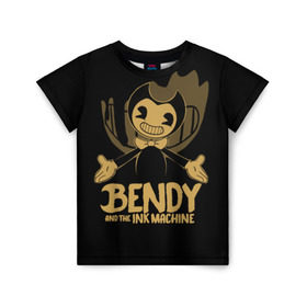 Детская футболка 3D с принтом Bendy and the ink machine (20) , 100% гипоаллергенный полиэфир | прямой крой, круглый вырез горловины, длина до линии бедер, чуть спущенное плечо, ткань немного тянется | Тематика изображения на принте: bendy | bendy and the ink machine | game | horror | ink | machine | trend | video game