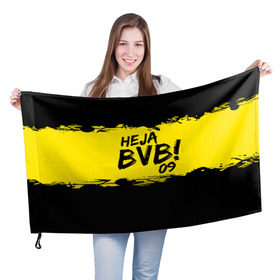 Флаг 3D с принтом Borussia Dortmund FC , 100% полиэстер | плотность ткани — 95 г/м2, размер — 67 х 109 см. Принт наносится с одной стороны | 09 | bvb | heja | боруссия | германия | дортмунд | клуб | фк | футбол | футбольный