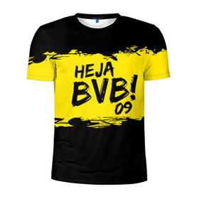 Мужская футболка 3D спортивная с принтом Borussia Dortmund FC , 100% полиэстер с улучшенными характеристиками | приталенный силуэт, круглая горловина, широкие плечи, сужается к линии бедра | Тематика изображения на принте: 09 | bvb | heja | боруссия | германия | дортмунд | клуб | фк | футбол | футбольный