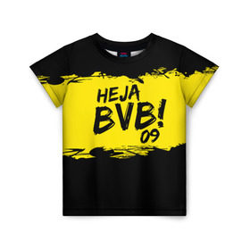 Детская футболка 3D с принтом Borussia Dortmund FC , 100% гипоаллергенный полиэфир | прямой крой, круглый вырез горловины, длина до линии бедер, чуть спущенное плечо, ткань немного тянется | 09 | bvb | heja | боруссия | германия | дортмунд | клуб | фк | футбол | футбольный